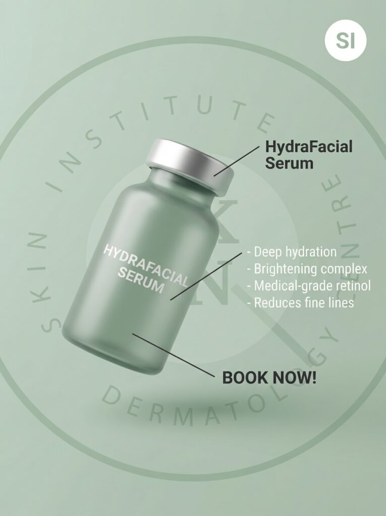 A product feature-based ad for med spas showing all the benefits and features of a Botox serum